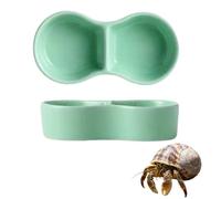 2 Pack Ceramic Hermit Crab Food Dish Hermit Crab Water Bowl Reptile Water Bowl Aquarium Accessories for Snail Frog Bearded Dragon Lizard Gecko Tortoise