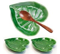 2 Pack Ceramic Spoon Rest for Kitchen Counter,Cute Green Utensil Holder for Cooking, Kitchen Spoon Rest Utensil Rest Spatula Rest - Kitchen Decor