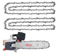 2 Pack Chainsaw Chain for 16 Inch (40cm) Bar, 3/8" LP 0.050" Gauge, 57 Drive Links, Low-Kickback Chain, Replacement Chainsaw Chain Compatible for Titan, Black&Decker and More (91PJ057X)