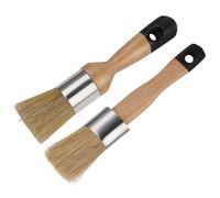 2 Pack Chalk Paint Brush, and Wax Brush Tool for Furniture Reusable Flat Round