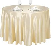 2 Pack Champagne Satin Round Tablecloths 275cm for Weddings & Parties Elegant Silk Like Banquet Decor Solid Color Birthday Table Cover Event Decoration