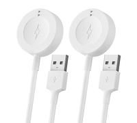 2-Pack Charger for Fossil Gen 6 Gen 5 Gen 5E Gen 4 Smartwatch Charging Cable Cord for Emporio Armani, Skagen falster 2, Misfit Vapor 2, Diesel Guard 2.5, Michael Kors Runway 3.3Ft/1M White