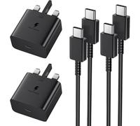 2 PACK Charger for Samsung 25W Fast Plug and Cable 1M, USB Type C Plug and USB C to C Lead for Galaxy Phone Charging S26 Ultra/S25/S23/S22/S21/S21fe/S20/S20fe/A27/A16/A26/A36/A37/A53/A54/A56/A57
