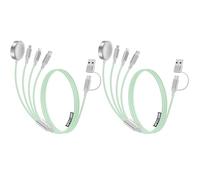 2 Pack Charging Cable for Apple Watch Charger/Samsung/iPhone Charger,Car/Office/Camping/Travel Essentials,Type C Cable Cord for iWatch Ultra/10-2/iPhone 16-11/Samsung S25-S20,iPad,airPods-Green