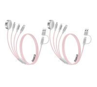 2 Pack Charging Cable for Apple Watch Charger/Samsung/iPhone Charger,Car/Office/Camping/Travel Essentials,Type C Cable Cord for iWatch Ultra/10-2/iPhone 16-11/Samsung S25-S20,iPad,airPods-Pink