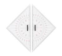 2 Pack Chart Drawing Triangle Ruler: Acrylic Durable Navigation Tool with Precise Engraved Scales for Marine Nautical Drafting, 300mm