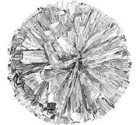 2 Pack Cheerleading Pom Poms with Baton Handle, Cheerleader Pom Poms Cheering Squad Hand Flowers Cheer Pom Poms for Kids Adult for Sports Game Dance Dress Party(Color:Silver)