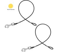 2 Pack Chew Proof Dog Leash Extension Metal Cable Lead, Heavy Duty Non-