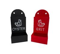 2 Pack Chicken Grit and Oyster Shell Feeder Combo, Hanging Poultry Grit Food Dispenser, Large Capacity Chickens Coop Accessories for Farm Backyard Hens, Ducks