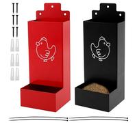 2 Pack Chicken Oyster Shell Feeder Iron Chicken Grit Dispenser Large Capacity Hanging Poultry Feeding Equipment, Pet Supplies, Hens Ducks Accessories for Farm Outdoor Yard Chick