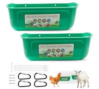 2 Pack Chicken Water Dispenser, Hanging Chicken Fence Feeder Duck Feeder Plastic Poultry Feeders with Clips Tool for Coop, Farm, Barn