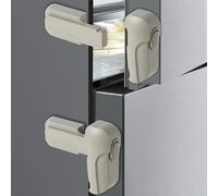 2-Pack Child Proof Fridge Lock - Refrigerator Lock for Kids with Dual/Single Mode, Adhesive No Drill - Freezer Door Latches for Upright Freezer to Keep Door Closed - Keeps Toddlers & Pets Safe (Gray)