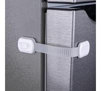 2-Pack Child Proof Fridge Lock with Adhesive - Adjustable Baby Proofing Straps - Refrigerator Lock for Kids - Freezer Latch to Keep Door Closed - for Toddlers, Cats, & Dogs - Universal Compatibility