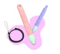 2 Pack Child-Safe Kids Tablet Stylus Pen - Tether for iPad/AMZ Fire Kids Compatible with Samsung Kids Tablets - Child-Friendly Durable Design for All Touch Screen Devices -Ages 3+ (Purple + Pink)