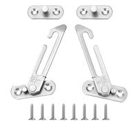 2 Pack Child Safety Window Limiter, Stainless Steel Security Restrictor with Screws, Easy Install Universal Handed for Home Nursery UPVC Windows
