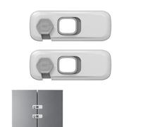 2 Pack Childproof Refrigerator Lock, Fridge Locks for Kids, Cupboard Locks with Sticky Adhesive Pads, Cabinet Cupboard Lock for Toddlers, No Drill Child Safety Lo-CKS for Doors, Oven, Cabinet