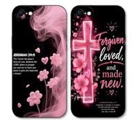 2 Pack Christian Bible Verse Phone Case for iPhone 7/iPhone 8/iPhone se2/3/2020/2022 4.7'', Inspirational Religious Protective Cover, Shockproof Faith Based Corinthians 5:17 Gift for Women Girls