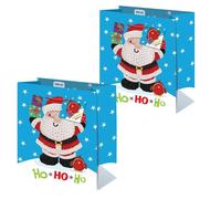 2 Pack Christmas Small Gift Bag 26.5cm x 21.5cm x 10cm - Knitted Character