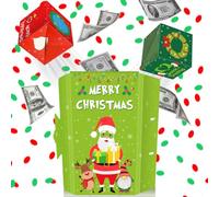 2 Pack Christmas Surprise Gift Box Explosion for Money, Pop Up Christmas Cards with Confetti for Kids, Christmas Exploding Card for Women Men, Funny Merry Grinchmas Gift Ideas for Gifting Cash