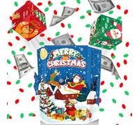2-Pack Christmas Surprise Gift Box Explosion for Money, Pop Up Christmas Envelopes with Confetti, Portable Holiday Exploding Card for Women Men Kids, Funny Merry Xmas Gift Ideas for Giving Cash