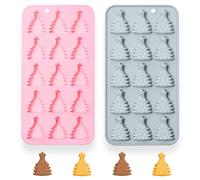 2 Pack Christmas Tree Silicone Chocolate Molds, 15-Cavity Christmas Tree Shape Molds Tray for Candies, Pudding, Jelly, Ice Cube, Dog Biscuit, Biscuits and Cake Decorating, DIY Crafts