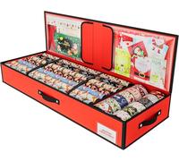 2-Pack Christmas Wrapping Paper Storage Bags with Interior Pockets, Gift Wrap Organiser for Xmas Decorations Bows, Ribbons