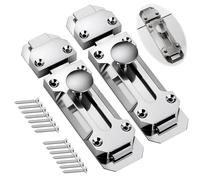 2 Pack Chrome Door Bolts 4 Inch Surface Mounted Sliding Door Lock Zinc Alloy Security Latch Lock 100mm Slide Safety Door Barrel Bolt with Screw for Securing Internal Doors Bedrooms Bathrooms