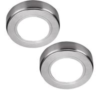 2-Pack Chrome Led Under Cabinet Lights - Natural White 240V Mains Power