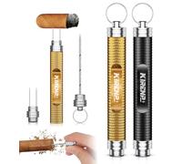2-Pack Cigar Draw Enhancer Tool, Cigar Poker & Cigar Nubber 2-in-1, Practical Cigar Accessories with Key Ring for All Cigars