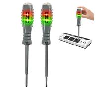 2-Pack Circuit Tester Pens - 2-in-1 Magnetic Screwdriver & Voltage Detector with High Torque & Strong Magnets, Portable Set with Flat & Crosshead Soft-grip Handles