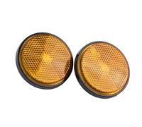 2 Pack Circular Reflector for Cars Trucks Motorcycles Trailers Bicycles, Red/Yellow/White/Blue/Green Plastic M6 6cm Round Reflective Refraction Light Safety（YELLOW）