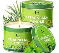 2 Pack Citronella Candles Outdoor, 5.3oz Natural Camping Candle