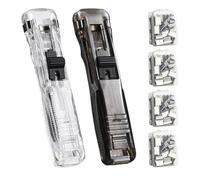 2 Pack Clam Clip Dispensers Creative Stapler Learning Offices Materials Sorting Fixing Device Test Paper Stapling Food Sealing 200 Reusable Replacement Clips