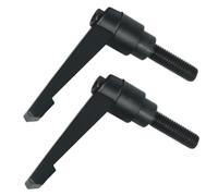 2 Pack Clamping Lever M5, Clamping Handle Locking Lever, Adjustable Handle in Black, Push Button Ratchet, Male Threaded Stud(M5*50 * 16)