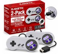 2 Pack Classic Controllers for SNES Classic Mini, Wired Gamepads | Retro Controller with Wii Remote Style Connector,D-Pad, ABXY, Start/Select & Shoulder Buttons. Not USB or Original SNES 7-Pin