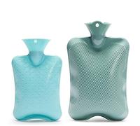 2 Pack Classic Rubber for Different Sizes, Liter/1 Liter to Keep Warm in Winter, Suitable for Christmas/Birthday Gift Hot Water Bag(Blu)