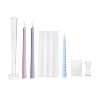 2-Pack Classic Tall Taper Candle Mold, Spiral Wave Tapered Molds Clear Plastic Pillar Candlestick Mold for Church Christmas Candlelight Dinner Valentine's Day