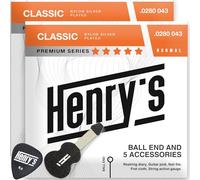 2-Pack Classical Guitar Strings With Ball End - Fast&Easy Restring - 5 Guitar Accessories Inside - Premium Silver Nylon Guitar Strings - Pick & String Action Gauge & Fret Cloth & Nail File