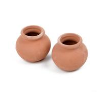 2 Pack Clay Flower Pots, Small Ceramic Planters for Succulents Herbs, Creative Craft Projects, School Activities, Wedding Baby Shower Home Decor(3#)