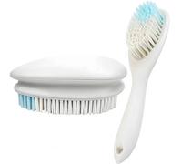 2 Pack Cleaning Scrub Brushes Soft Bristle Scrubbing Brush Clothes Brush Removes Stains from Fabrics Cleaning Brush Scrubber Brush for Fabric,Carpet,Clothes,Shoes (White)