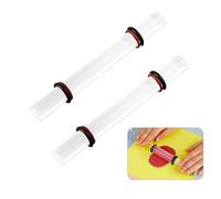 2 Pack Clear Acrylic Clay Roller with 4 Thickness Rings for Polymer Clay DIY Crafts