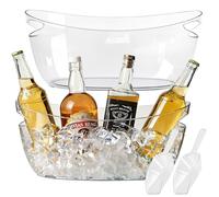 2 Pack Clear Acrylic Ice Buckets, 5.5L Mimosa Bar Beverage Tubs with Scoops