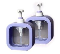 2 Pack Clear Dish Soap Dispenser with Rustproof Pump for Kitchen Sink 17 Oz, Purple Accent Color Clear Square Soap Lotion Dispenser Refillable
