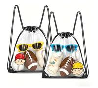 2 Pack Clear Drawstring Backpack, 12×12×6 Inch Stadium Approved Transparent Drawstring Bag, Waterproof See Through String Bag
