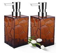 2 Pack Clear Green Rust Proof Soap Dispenser Bathroom, Acrylic Plastic Hand Soap Lotion Dispenser with Pump for Bathroom&Kitchen
