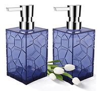 2 Pack Clear Green Rust Proof Soap Dispenser Bathroom, Acrylic Plastic Hand Soap Lotion Dispenser with Pump for Bathroom&Kitchen