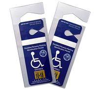 2 Pack - Clear Handicap Parking Placard Protective Holder - Rear View Mirror Disability Permit Hanger - Hard Flexible Plastic Construction - Handicapped Car Tag Cover by Specialist ID