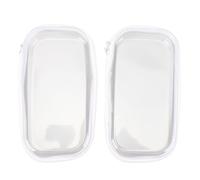 2 Pack Clear Hard Sided Plastic Zipper Case, Hard Shell Storage Organizer Bin, Stackable Anti Dust Cosmetic Bag with Smooth Zipper for Makeup Toy Pencil Storage
