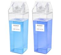 2 Pack Clear Laundry Detergent Dispenser, 36oz/1L Fabric Softener Storage Waterproof and Abrasion Resistant, Liquid Powder Soap Container for Laundry Washing Room Bathroom Kitchen Bedroom