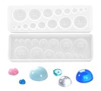 2 Pack Clear Round Dome Cabochon Silicone Resin Moulds for Jewellery Making | Smooth non-stick surface, easy demoulding, reusable & durable, ideal for pendants earrings keychains & craft projects